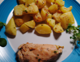 Pomme de terre au bleu acompagner d'un filet de poulet