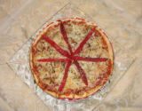 Pizza oignons et poivron rouge