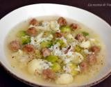 Bouillon aux 2 choux, boulettes au parmesan, riz et moutarde à l'ancienne