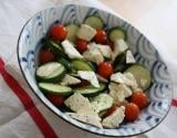 Salade croquante de jeunes courgettes, tomates cerises et feta