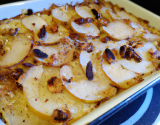 Gratin de poires williams aux amandes et noisettes concassées