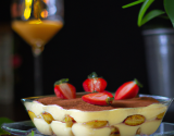 Tiramisu léger aux fraises et pointe d'alcool parfumé