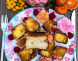 Pain perdu aux biscuits roses de Reims, fruits d'automne et crémeux champenois