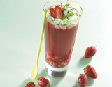 Gaspacho de fraises Label Rouge,  chantilly basilic