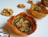 Tartelettes apéritives concombre, roquefort, huile de noix et paprika