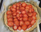 Tarte aux fraises, yaourt au citron et cannelle