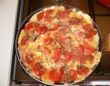 Omelette aux tomates-cerises et échalotes