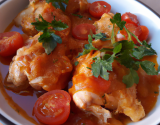 Poulet aux tomates confites