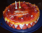 Entremet fraises-framboises