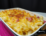 Gratin de macaronis au jambon cuit et reblochon