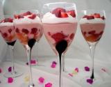 Trifles de fraises à la rose et chocolat blanc