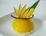 Entremet vanille bourbon, fruits exotiques, mangue, noix de coco