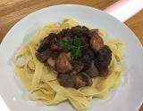 Bavette de bœuf façon bourguignon