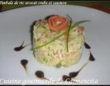 Timbale avocat-saumon-crabe