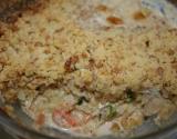 Crumble aux noix, de poisson et crevettes