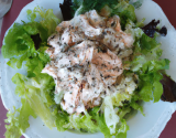 Salade de poulet et fenouil, sauce au chèvre