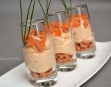 Verrines de mousse de saumon fumé et crevettes grises