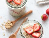 Overnight oats au fromage blanc et fraises