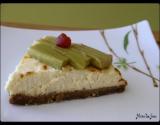 Tarte d'amour au fromage blanc et rhubarbe pochée