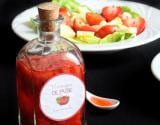 Vinaigre de fraises & petite salade fraiche