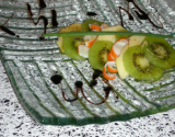 Millefeuille kiwi pomme au surimi.