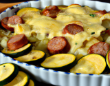 Gratin de courgettes et de saucisses