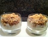 Verrine poire roquefort crumble d'amandes