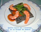 Gaufre noire et sa bisque de homard