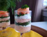 Verrine de Saumon sur une mousse de boursin