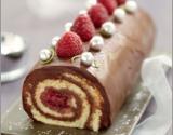 Bûche roulée Chocolat, Framboise coco et citron vert