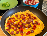 Omelette aux poivrons et chorizo