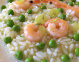 Risotto aux crevettes et petits pois