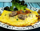 Omelette aux foies de volailles confits