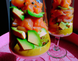 Ma verrine aux 2 saumons, avocat au pamplemousse