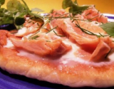 Pizza poêlée saumon et mozzarella