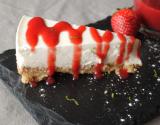 Cheesecake et soupe de fraises au citron vert