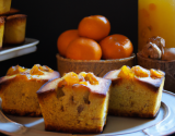 Cakes à la mandarine et aux noix accompagné de son sirop