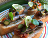 Bruschetta anchoïade et légumes croquants