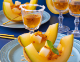 Coupes de melon au rhum blanc