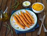 Carottes rôties, couscous et sauce yaourt