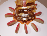 Millefeuille de pommes au four et glace aux marrons