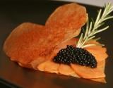 Cœur craquant de carottes et caviar d'aquitaine