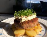 Hamburger de pommes de terre au fromage de chèvre