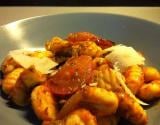 Gnocchi aux aubergines tomates frit