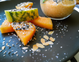 Granité de melon et sablés au basilic