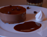 Mousse au chocolat et fond de café