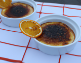 Crème brûlée maison au chocolat et à l'orange