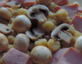 Coquillettes au jambon et aux champignons