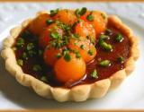 Tartelettes au fondant caramel beurre salé et melon confit à l'érable.