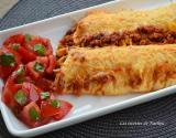 Enchiladas au chili con carne gratinés au cheddar